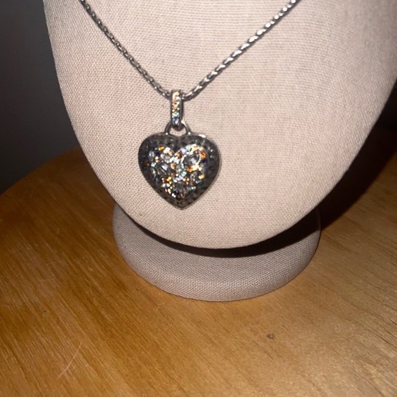 Brighton Silver Plate All You Need Is Love Rhinestone Heart necklace - Picture 3 of 5